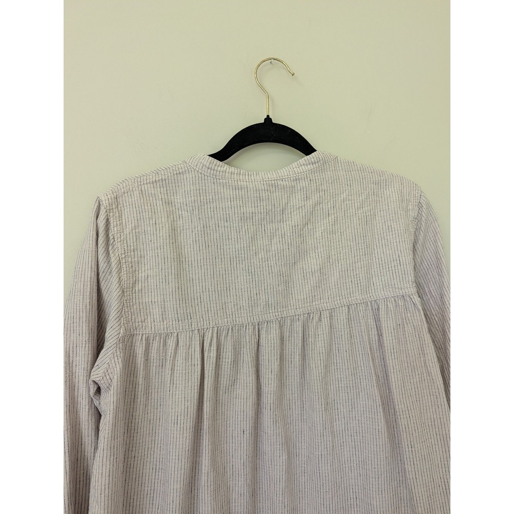 Poetry Hemp Organic Cotton Pinstripe Tunic Top Gray‎ White US 6 UK 10 UL07 - Picture 10 of 12